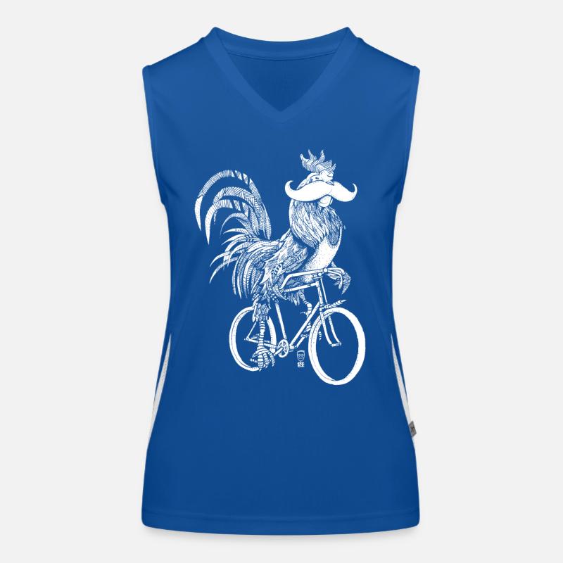 Coq & Bicycles - version blanche Débardeur respirant contrasté Femme