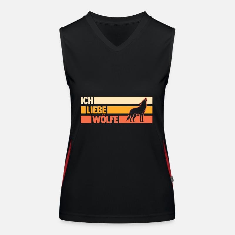 Tier Waldtier Wolf Funktionelles Kontrast-Tank Top für Frauen