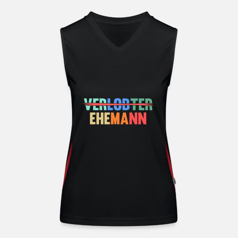 Hochzeit Heiratsantrag Verlobter Ehemann Funktionelles Kontrast-Tank Top für Frauen
