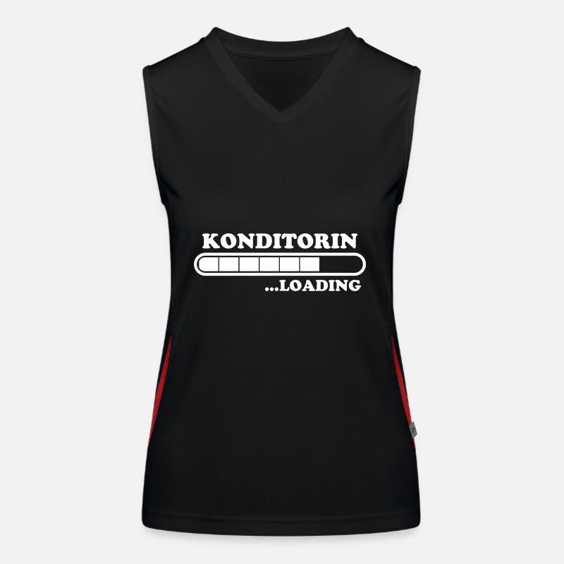 Konditorin Spruch Backen Witz Konditorin Geschenk Funktionelles Kontrast-Tank Top für Frauen