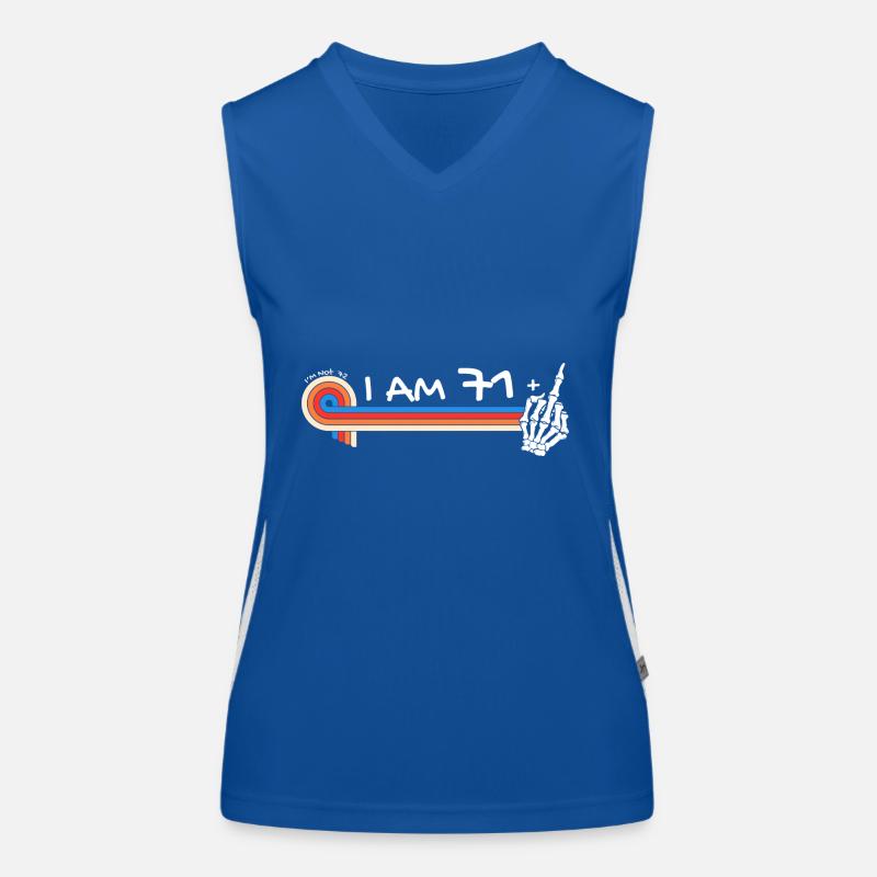 Ich bin 71 plus Mittelfinger - 72. Geburtstag Funktionelles Kontrast-Tank Top für Frauen