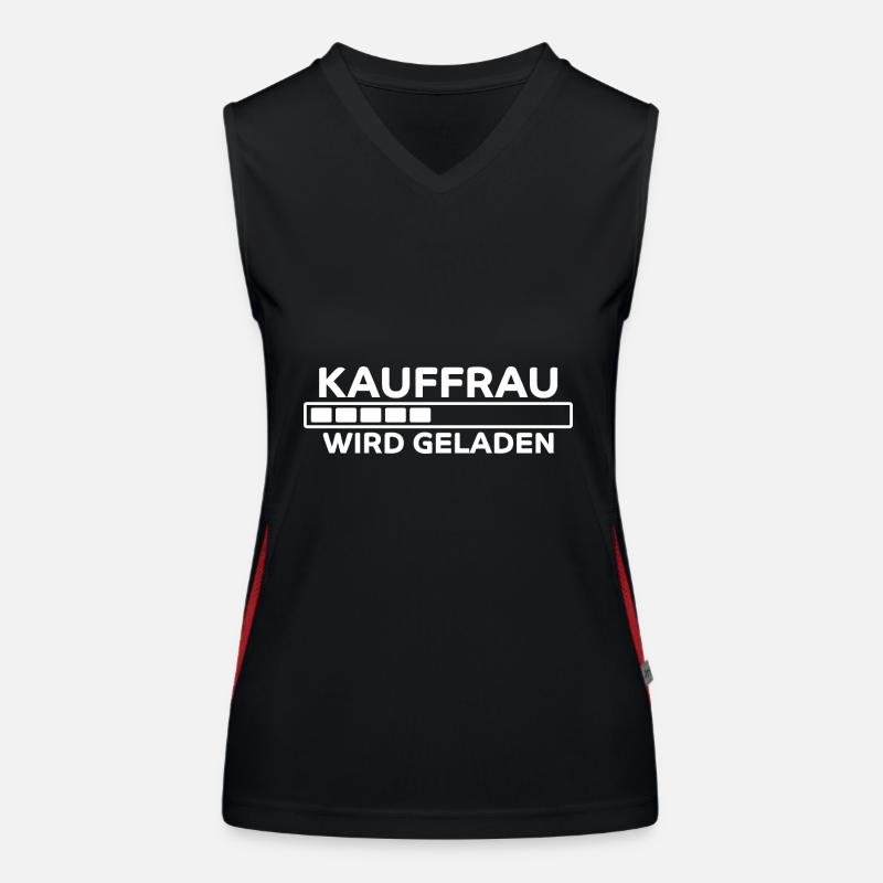 Kauffrau Spruch Verkäuferin Witz Kauffrau Geschenk Funktionelles Kontrast-Tank Top für Frauen