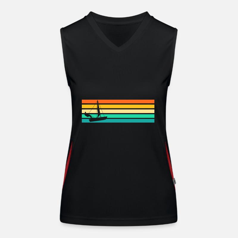 Sailboat Retro Sailor Sailing Women's Functional Contrast Tank Top