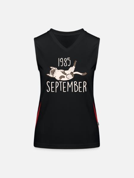 Legend September 1985 Anniversary Gift 1985 - Women's Functional Contrast Tank Top - black/red - Front
