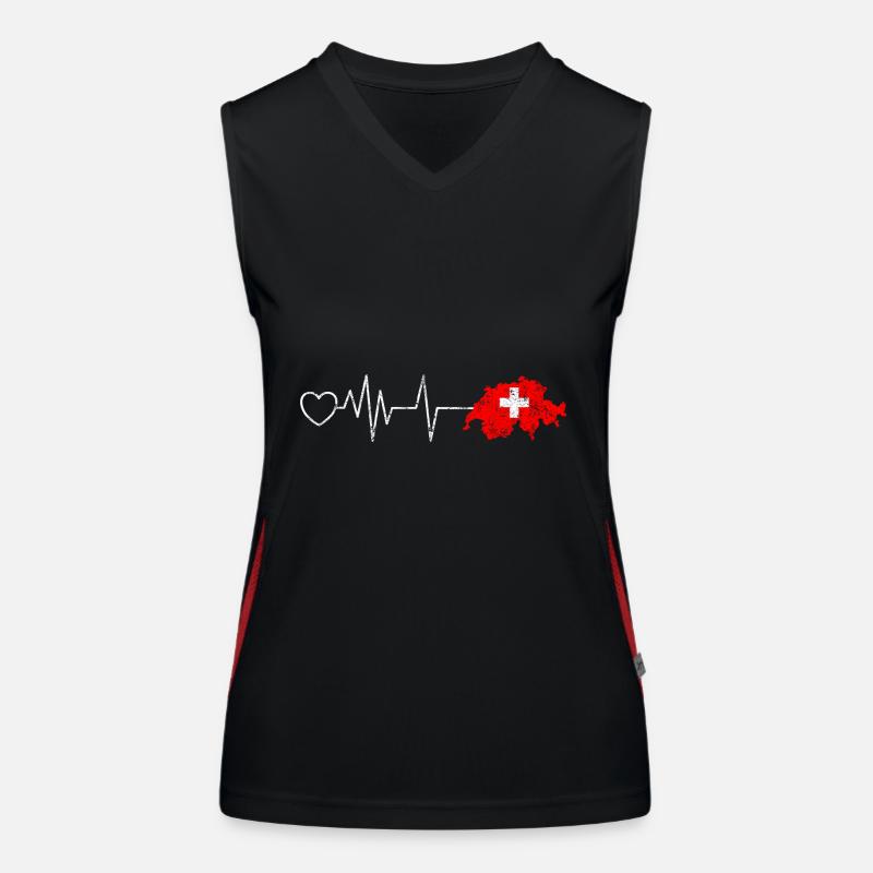 1.August Schweiz Geschenkidee T-Shirt Funktionelles Kontrast-Tank Top für Frauen