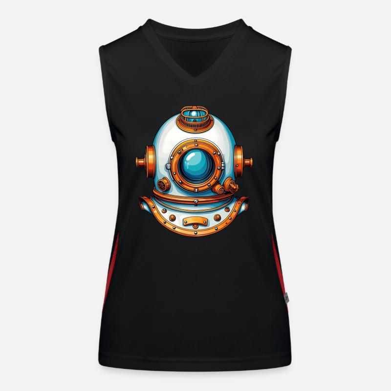 Nostalgic Diving Helmet Deep-Sea Diver Helmet Women's Functional Contrast Tank Top
