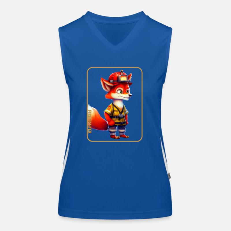 Firefighter, fox lover Women's Functional Contrast Tank Top