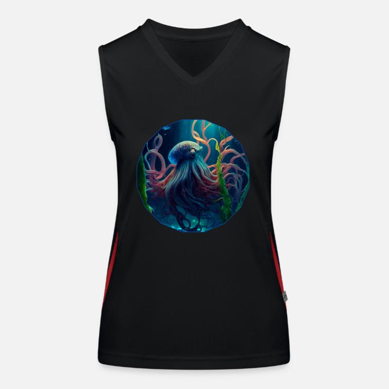 Ocean animals, octopus Women's Functional Contrast Tank Top