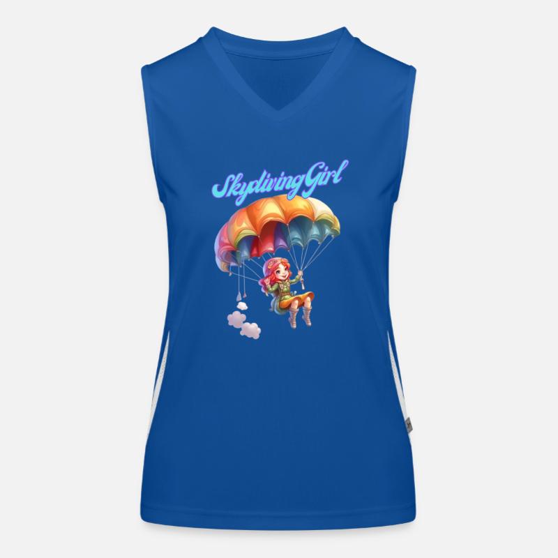 Fallschirmspringendes Mädchen Funktionelles Kontrast-Tank Top für Frauen