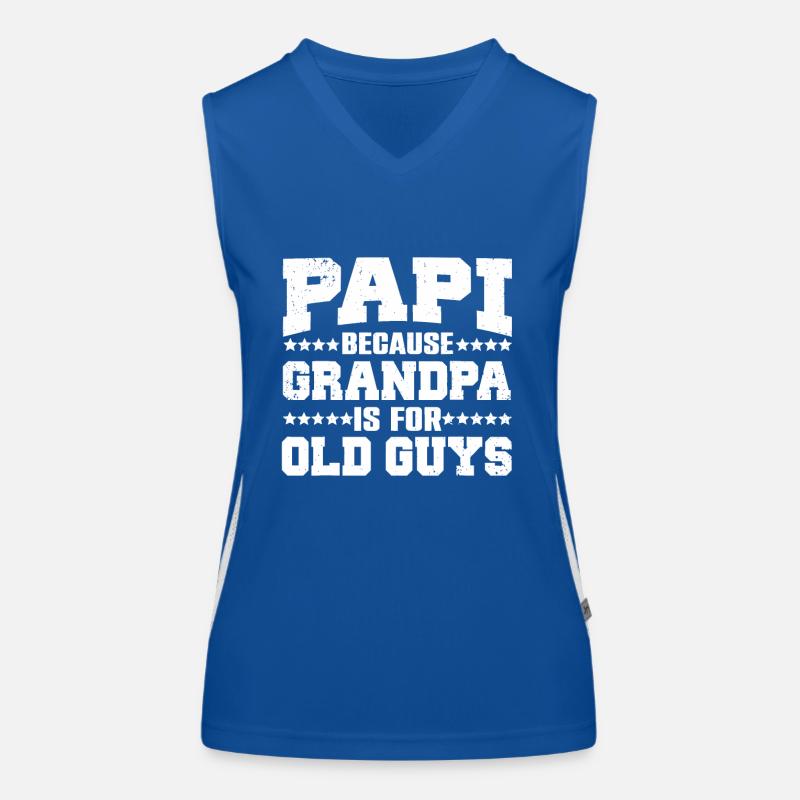 Cool Papi Design For Papi Men Grandpa Parent Women's Functional Contrast Tank Top