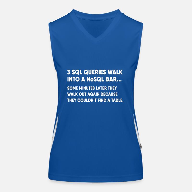 Database SQL Query Joke For Programmer Women's Functional Contrast Tank Top