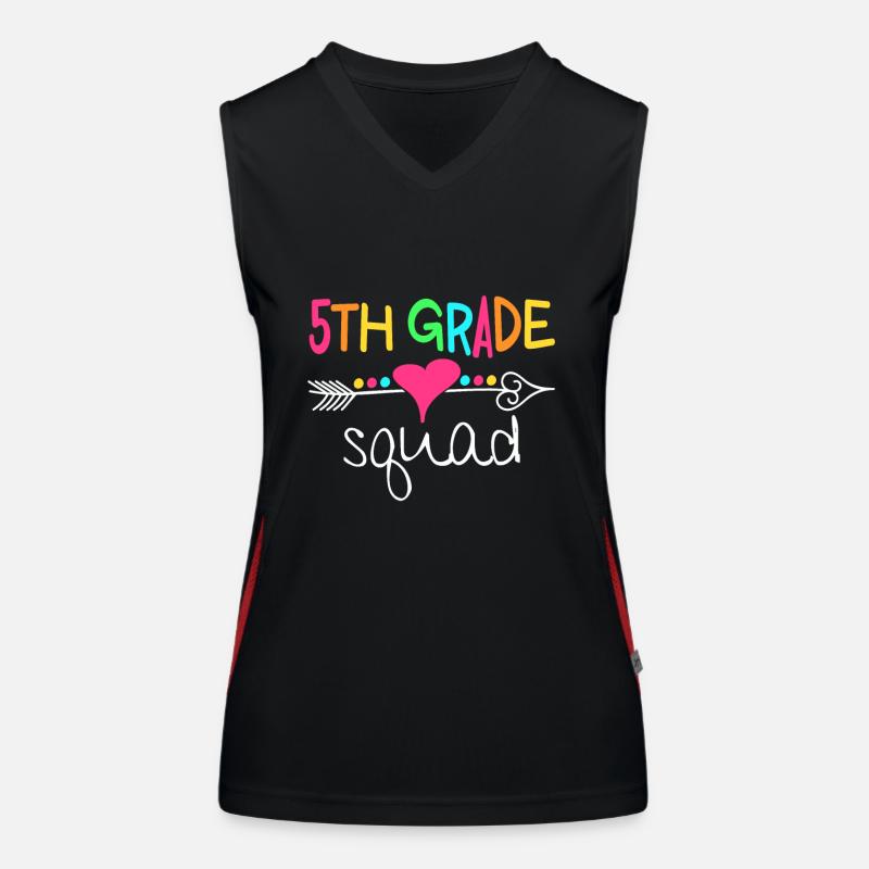 5th Grade Squad Fifth Teacher Student Team Women's Functional Contrast Tank Top