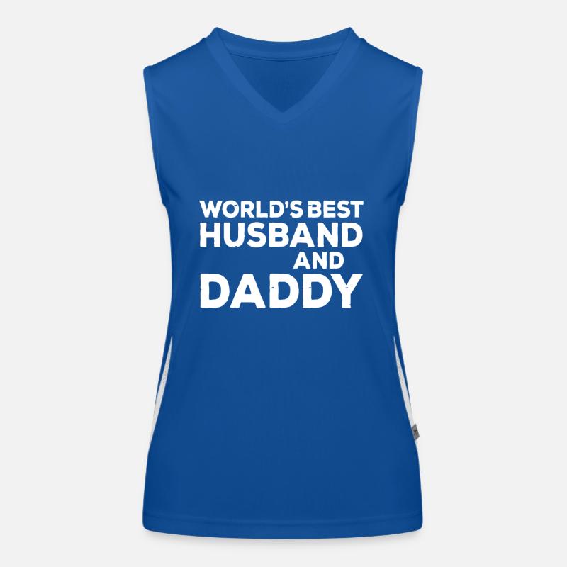 Der beste Ehemann und Papa der Welt Funktionelles Kontrast-Tank Top für Frauen