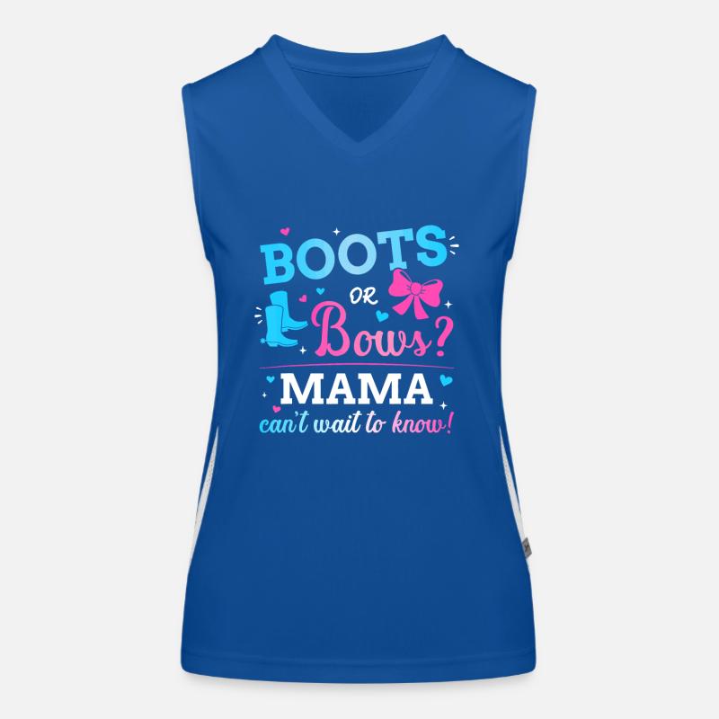 Geschlecht enthüllen Stiefel oder Schleifen Mama passend Baby Funktionelles Kontrast-Tank Top für Frauen