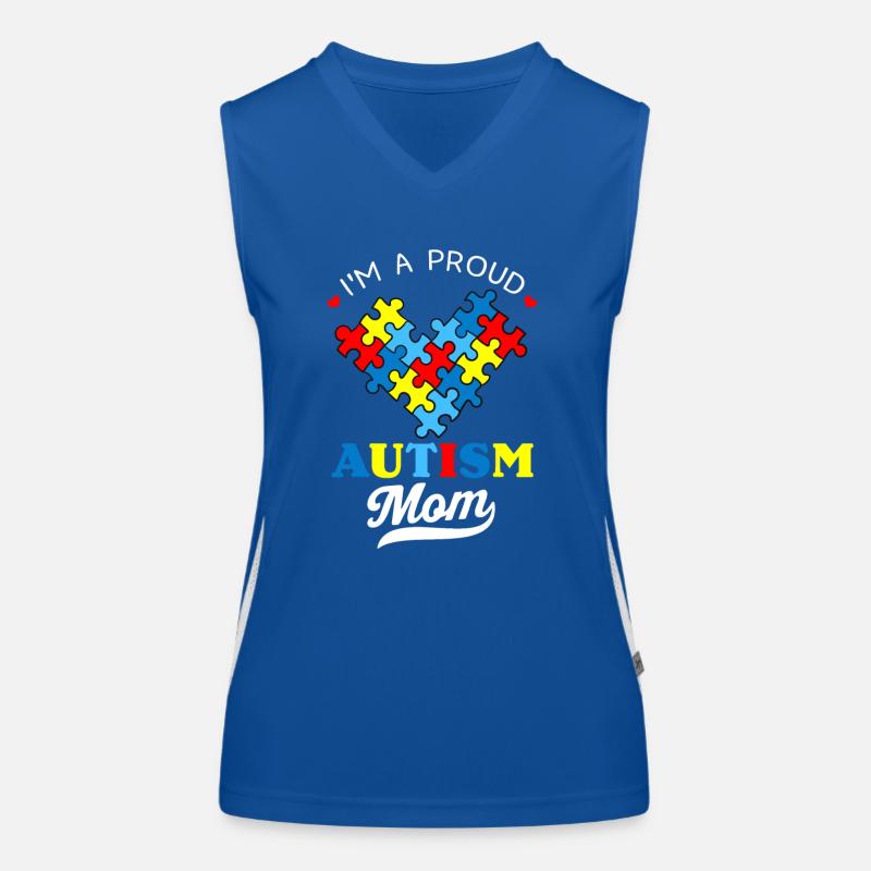 Ich bin eine stolze Mutter Autismus-Bewusstsein Autistisches Herz Funktionelles Kontrast-Tank Top für Frauen