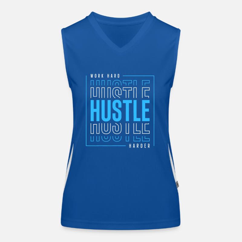 Arbeite hart, hektische Härte Funktionelles Kontrast-Tank Top für Frauen