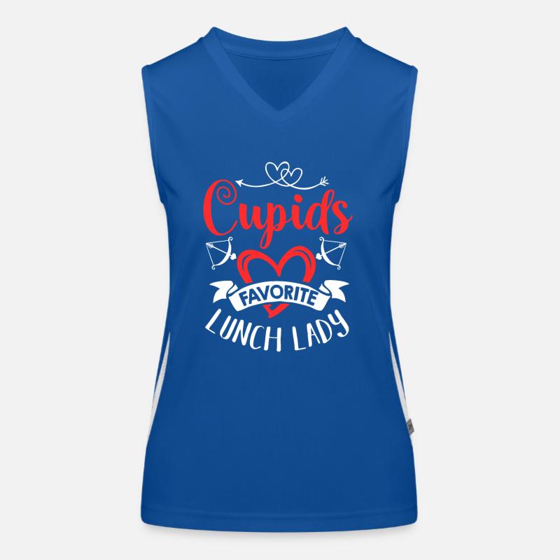 Valentines Day Quotes Romantic Lunch Lady Women's Functional Contrast Tank Top