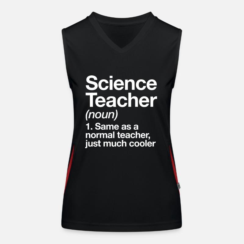 Science Teacher Definition Funny Back To School Women's Functional Contrast Tank Top