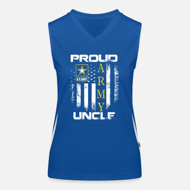 Vintage stolzer Armeeonkel mit amerikanischer Flagge Geschenk Funktionelles Kontrast-Tank Top für Frauen