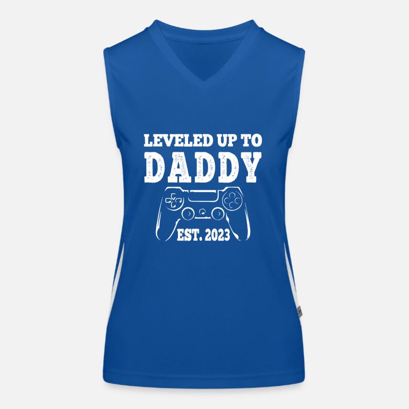 Ich bin auf Daddy Future Dad Level aufgestiegen Level freigeschaltet Funktionelles Kontrast-Tank Top für Frauen