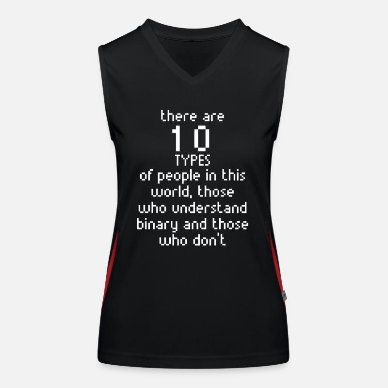 Math Binary Code Programmer Fun Gift for Geeks Women's Functional Contrast Tank Top