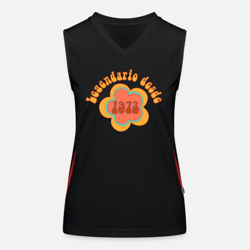 Legendario desde 1973 Geboren Geburtstag Funktionelles Kontrast-Tank Top für Frauen