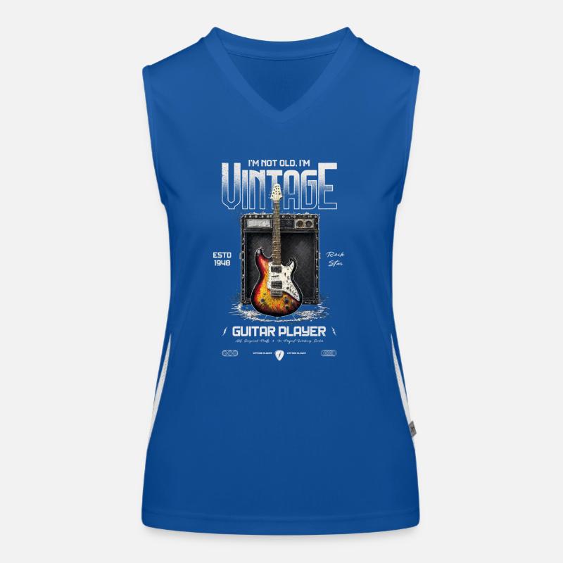 Ich bin nicht alt, ich bin ein Vintage-Retro-Gitarrist von 1948 Funktionelles Kontrast-Tank Top für Frauen