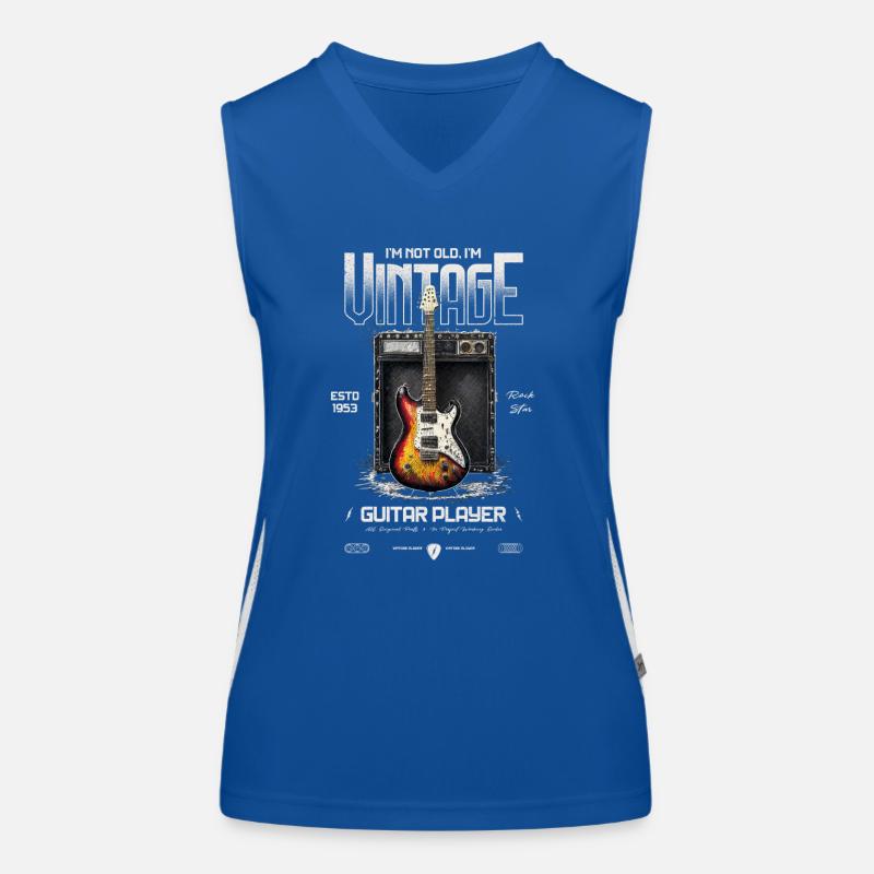 Ich bin nicht alt, ich bin ein Vintage-Retro-Gitarrist von 1953 Funktionelles Kontrast-Tank Top für Frauen