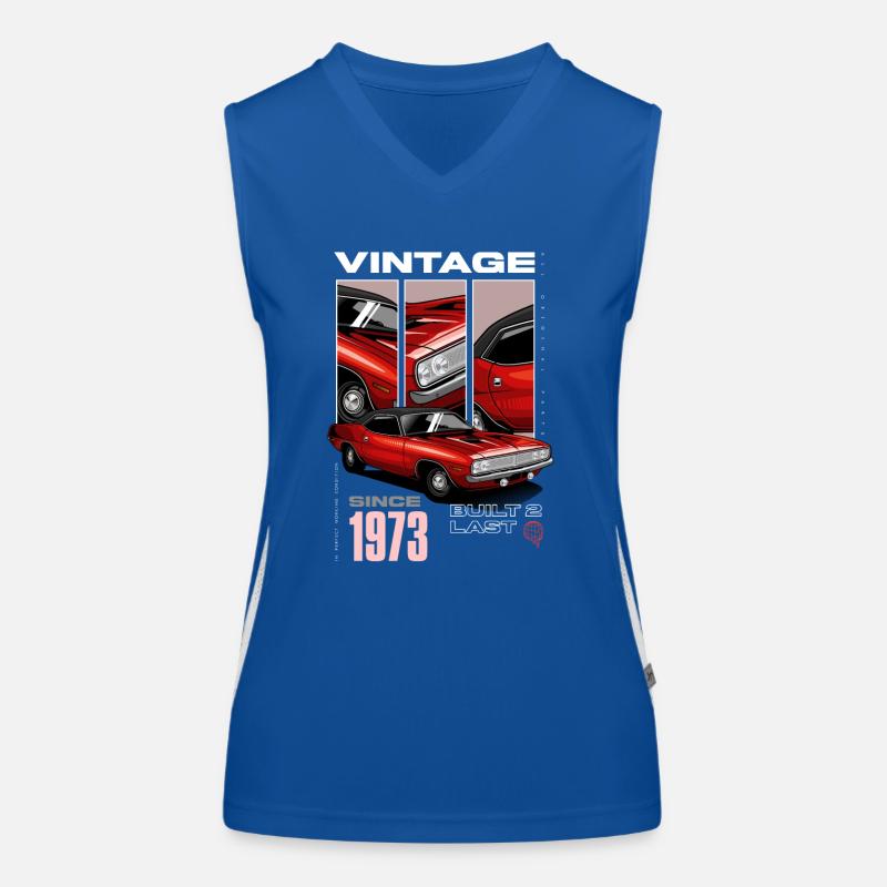Ich bin nicht alt, ich bin ein Oldtimer, Oldtimer Jahrgang 1973 Funktionelles Kontrast-Tank Top für Frauen