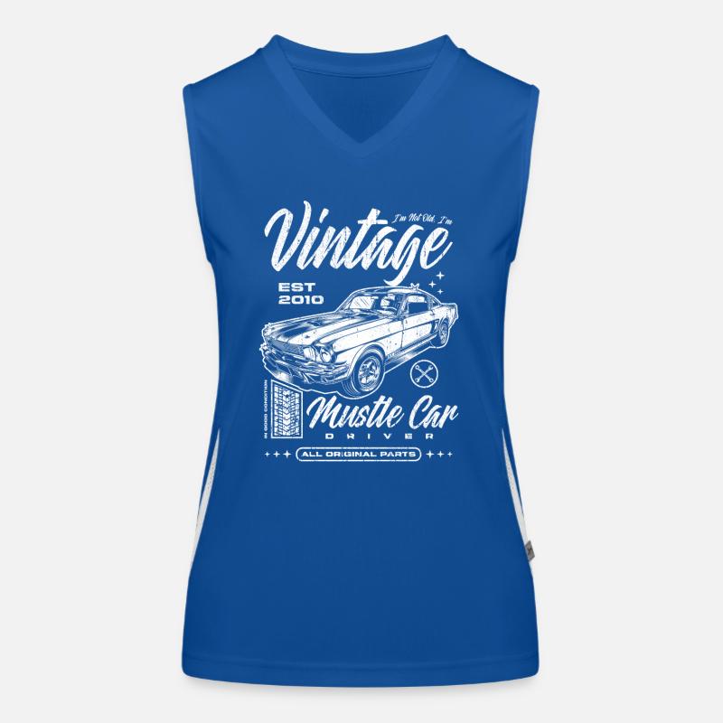 Ich bin nicht alt Ich bin Oldtimer Oldtimer Jahrgang 2010 Funktionelles Kontrast-Tank Top für Frauen
