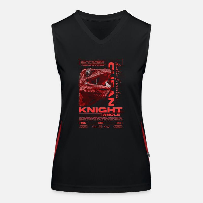 Cuban Knight Anole Reptile Keeper Lizard Women's Functional Contrast Tank Top