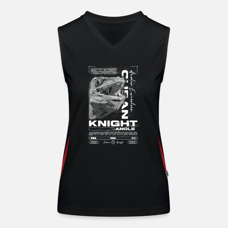 Kubanischer Ritter Anole Reptilienhalter Eidechse Funktionelles Kontrast-Tank Top für Frauen
