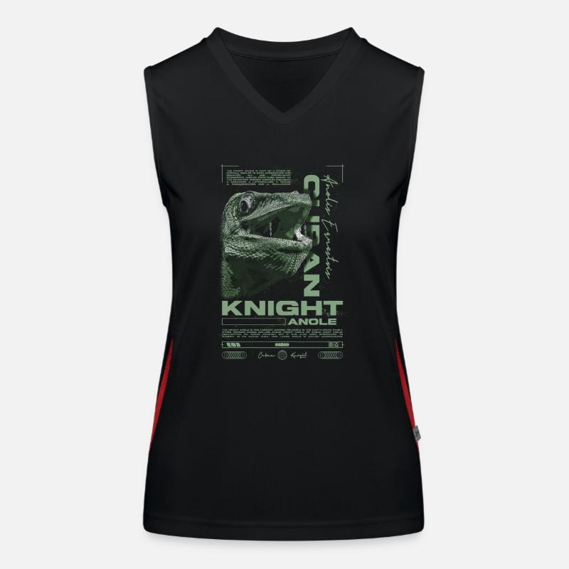 Kubanischer Ritter Anole Reptilienhalter Eidechse Funktionelles Kontrast-Tank Top für Frauen