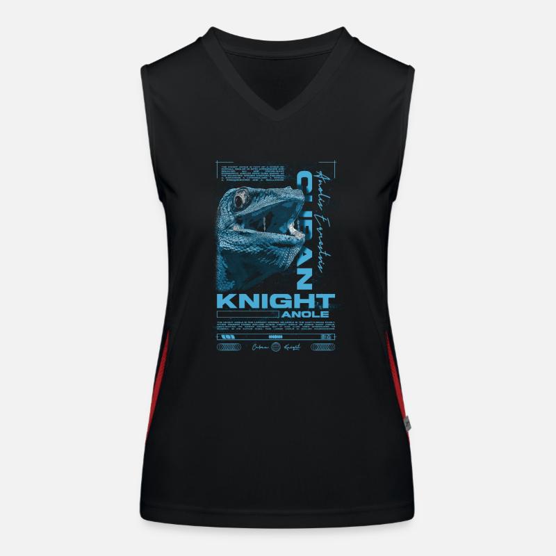 Kubanischer Ritter Anole Reptilienhalter Eidechse Funktionelles Kontrast-Tank Top für Frauen