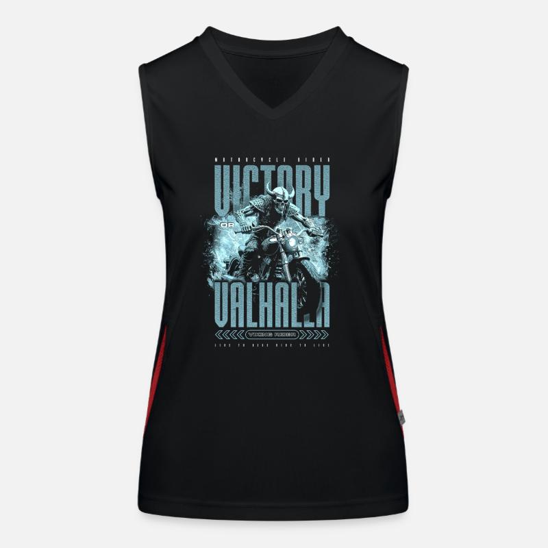 Motorrad Nordische Wikinger Sieg Oder Walhalla Funktionelles Kontrast-Tank Top für Frauen
