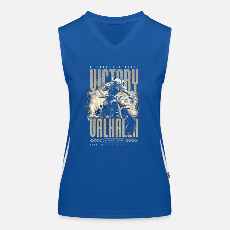 Motorrad Nordische Wikinger Sieg Oder Walhalla Funktionelles Kontrast-Tank Top für Frauen