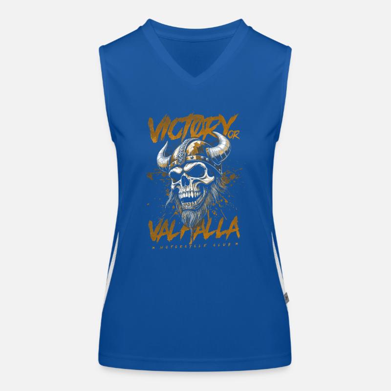 Motorrad Nordische Wikinger Sieg Oder Walhalla Funktionelles Kontrast-Tank Top für Frauen