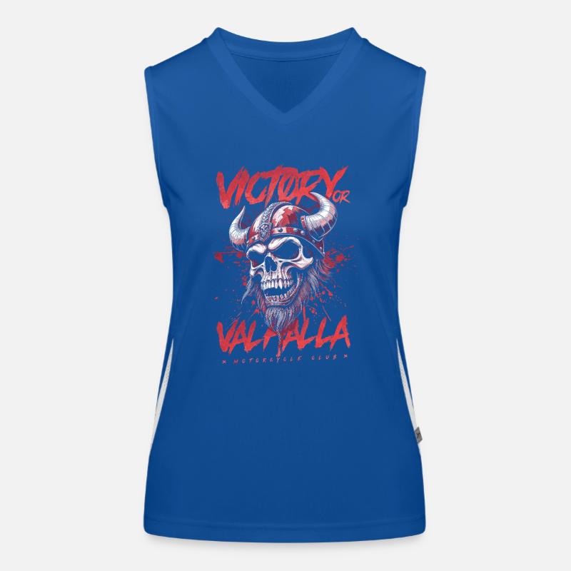 Motorrad Nordische Wikinger Sieg Oder Walhalla Funktionelles Kontrast-Tank Top für Frauen