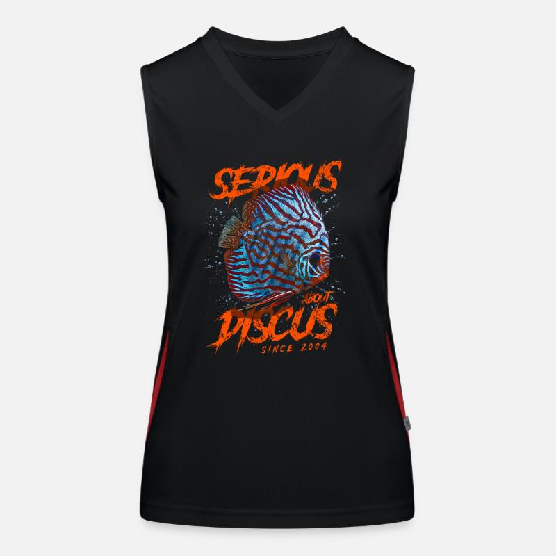 Seit 2004 ernsthaft mit Diskusfischen beschäftigt Funktionelles Kontrast-Tank Top für Frauen