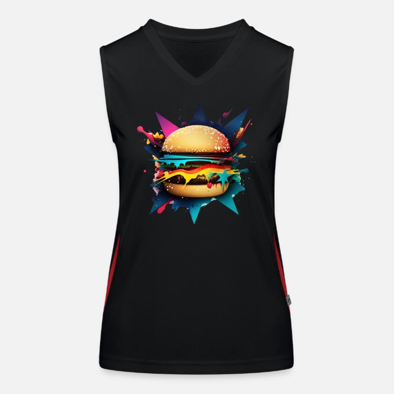 Cheeseburger in einzigartiger Form und Design Funktionelles Kontrast-Tank Top für Frauen