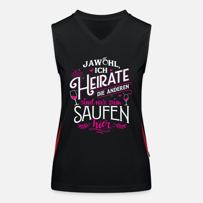Braut Junggesellin Junggesellinenabschied JGA Ja Funktionelles Kontrast-Tank Top für Frauen