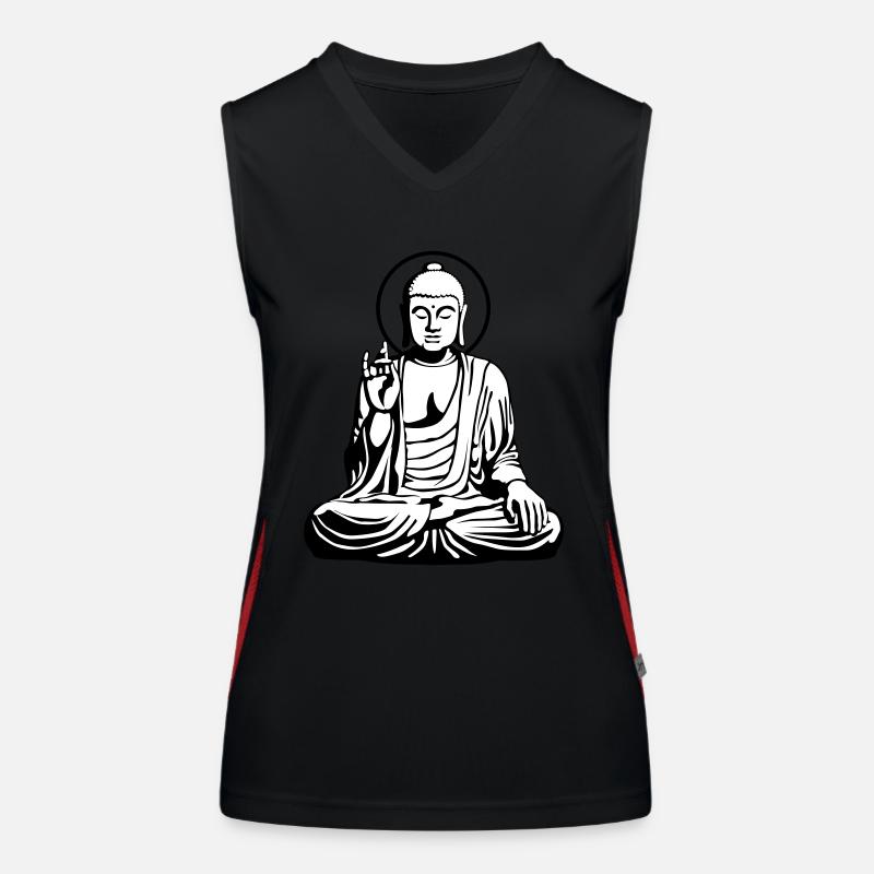 Young Buddha No.1_2c Women's Functional Contrast Tank Top