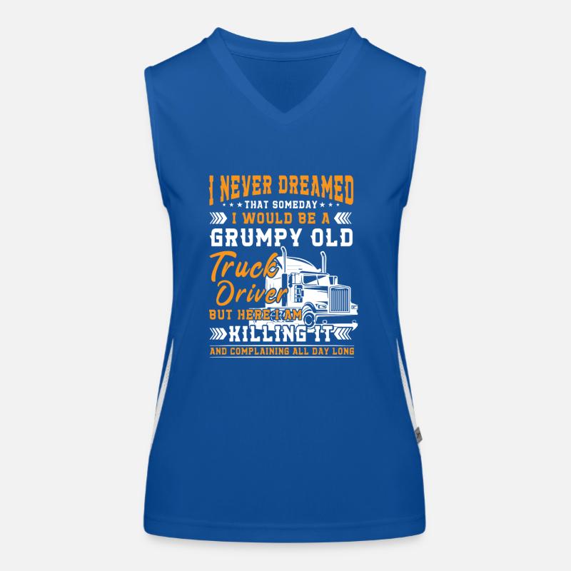 Grumpy old truck driver killing it Women's Functional Contrast Tank Top