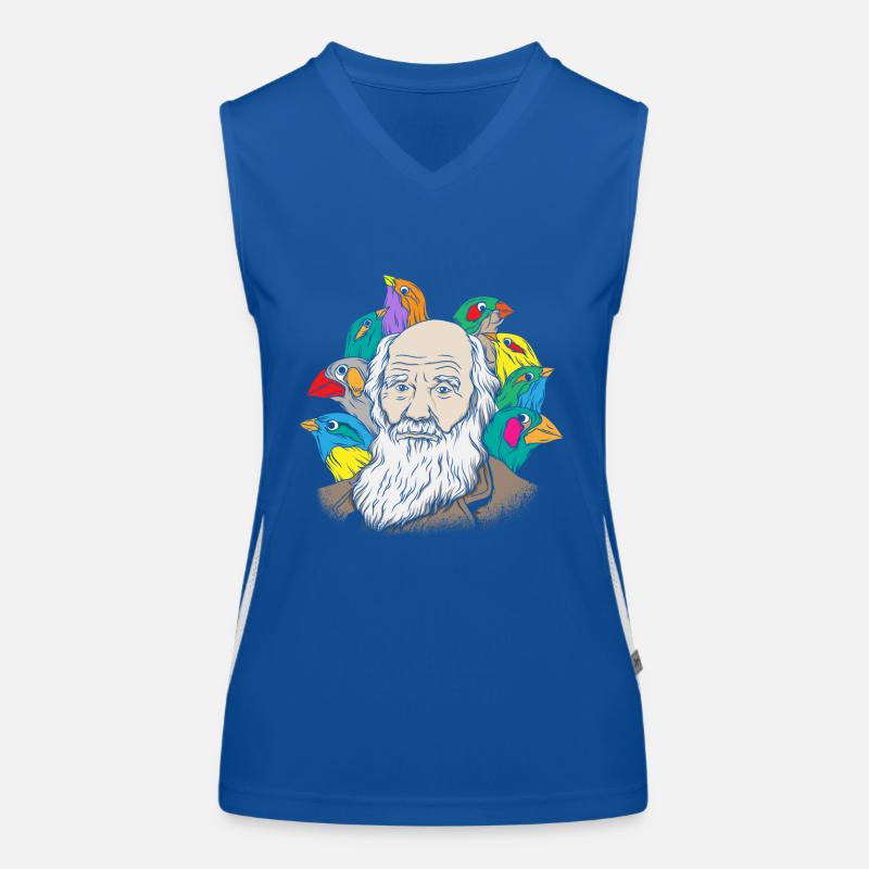 Charles Darwin Portrait Gift Evolution Débardeur respirant contrasté Femme
