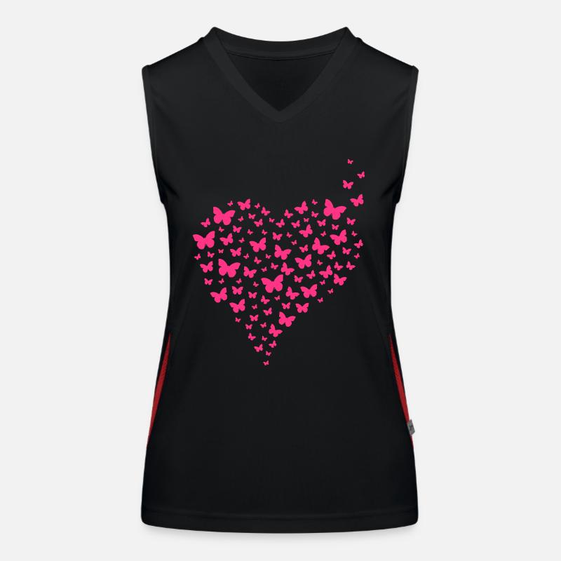 Coeur de papillons 2 - couleur changeable Débardeur respirant contrasté Femme
