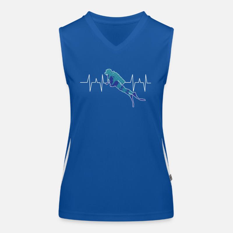 Tauchen - Taucher - Scuba Diving - Herzschlag Funktionelles Kontrast-Tank Top für Frauen