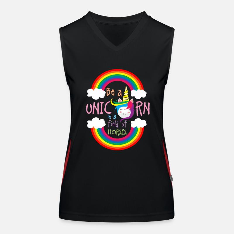 Sei ein Regenbogen-Einhorn Funktionelles Kontrast-Tank Top für Frauen
