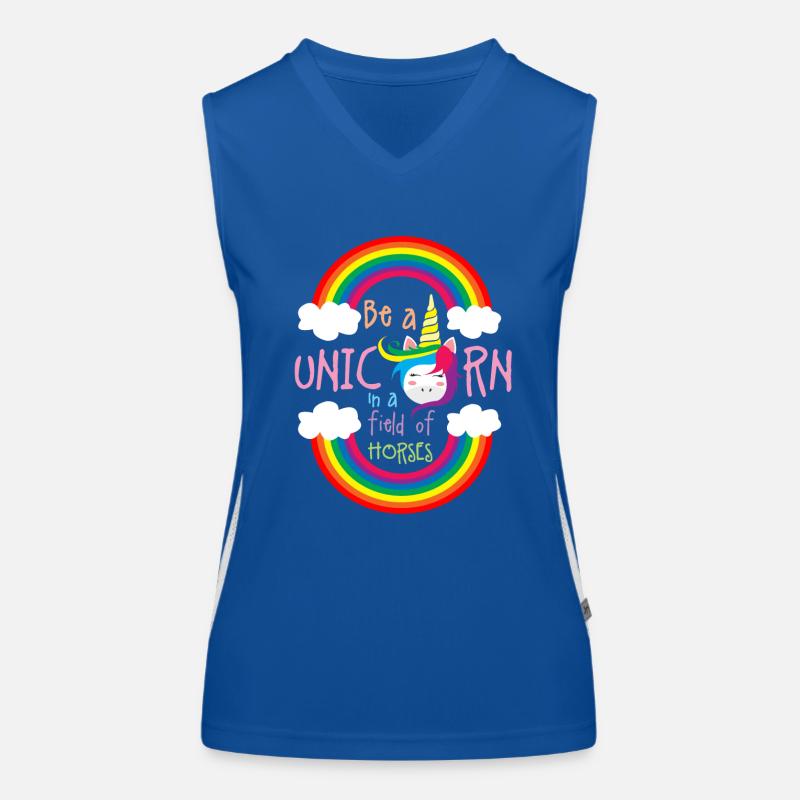 Sei ein Regenbogen-Einhorn Funktionelles Kontrast-Tank Top für Frauen