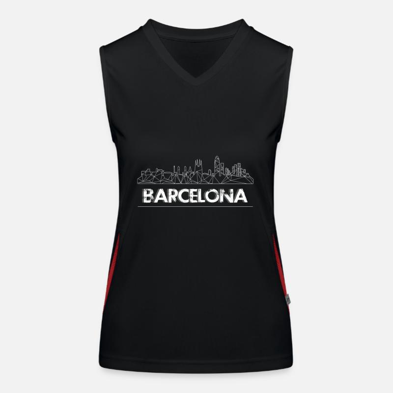 Doublure Skyline de Barcelone Débardeur respirant contrasté Femme