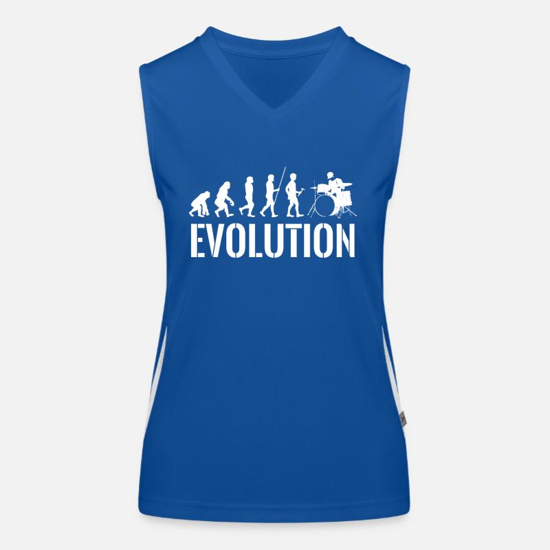 Drummer - Schlagzeug - Evolution - Schlagzeuger Funktionelles Kontrast-Tank Top für Frauen